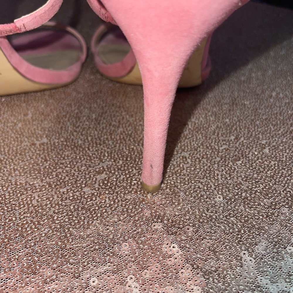 WHITE HOUSE BLACK MARKET Pink Suede Strappy Heels - Picture 11 of 12
